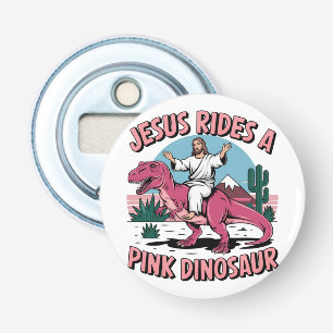 Décapsuleur Mèmes drôles de Jésus, Jésus monte un dinosaure ro