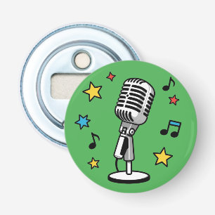Décapsuleur Microphone Vintage Notes de Musique Design Rétro C