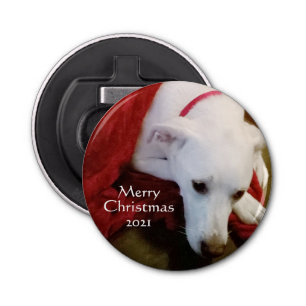 Décapsuleur Mignonne Chien Chien Chien Blanc Neige Rouge Noël