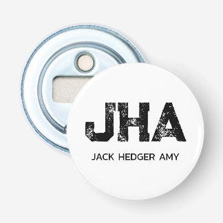DÉCAPSULEUR MINIMALIST BLACK THREE LETTER MONOGRAM NAME WHITE