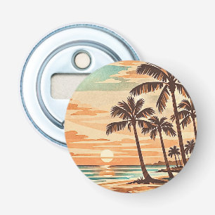 Décapsuleur moderne milieu de siècle plage Hawaii coucher de s