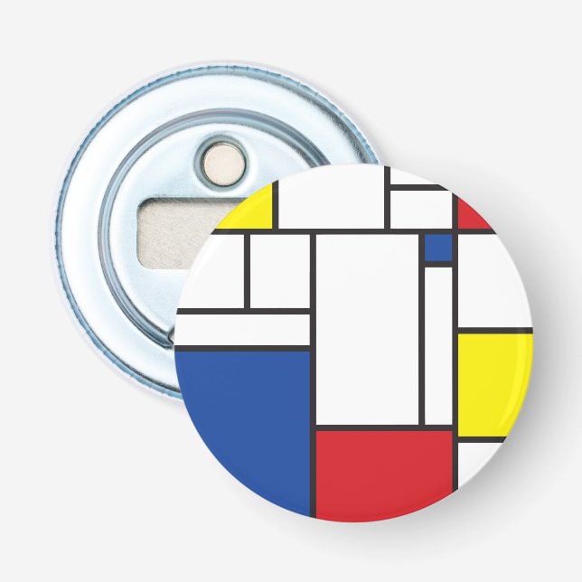 Décapsuleur Mondrial Minimaliste Géométrique De Stijl Art Mode (Devant)