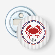 monogramme de crabe rouge et de bandes grises mari