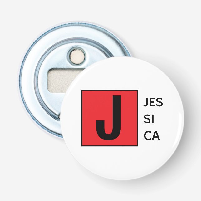 Décapsuleur Monogramme de nom professionnel élégant moderne (Devant)