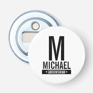 Décapsuleur Monogramme et nom du Groomsman personnalisé