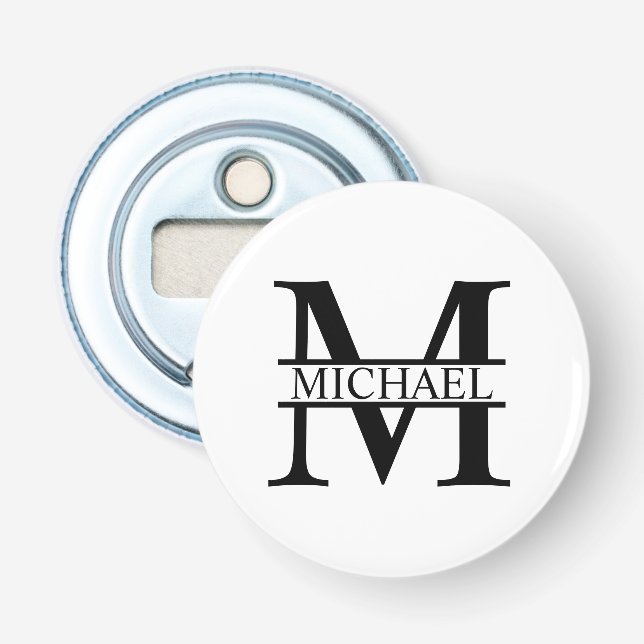 Décapsuleur Monogramme et nom personnalisés (Devant)