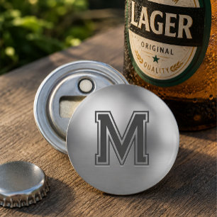 Décapsuleur Monogramme Initial Personnalisé Métal Brossé