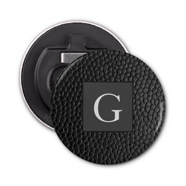 Décapsuleur Monogramme Meilleur homme Groomsman Black Leather  (Devant)
