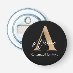 Décapsuleur Monogramme moderne Initiale A & Nom Personnalisé