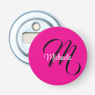 Décapsuleur Monogramme moderne minimaliste nom initial rose ch