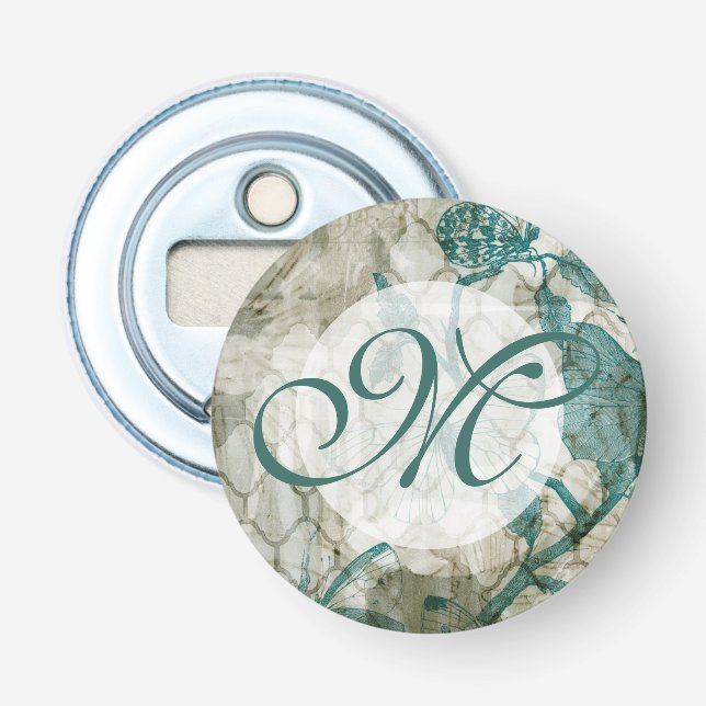 Décapsuleur Monogramme | Papillons arabes VI (Devant)