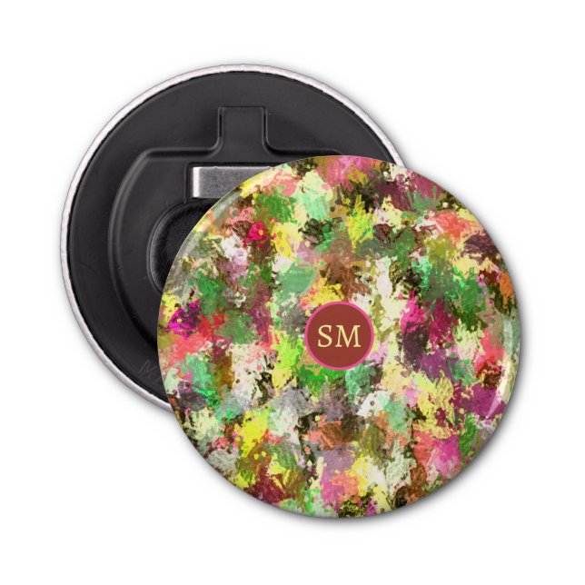 Décapsuleur Monogramme Peinture Splatter Automne Couleur Art F (Devant)