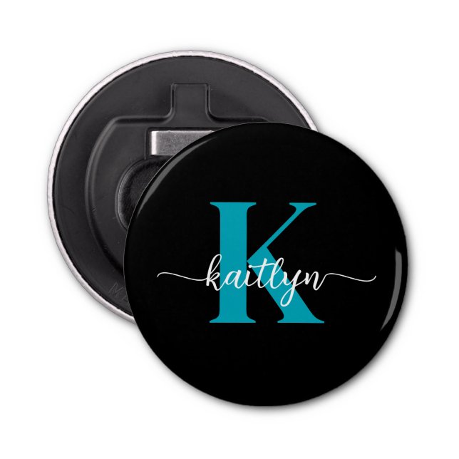 Décapsuleur Monogramme Turquoise noir (Devant)