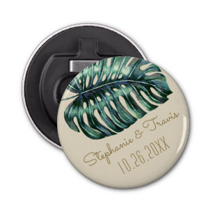 Décapsuleur Monstera Tropical Palm Mariage Date Favoriser l'ai