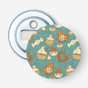 Décapsuleur Motif avec des petits gâteaux et des sucreries