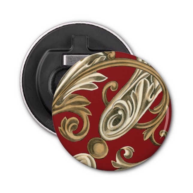 Décapsuleur Motif botanique élégant avec le feuillage bronzage (Devant)