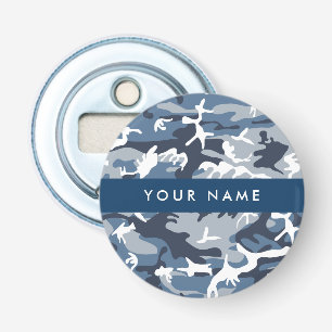 Décapsuleur Motif camouflage neige hivernale bleue Personnalis