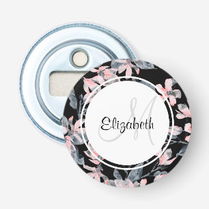 Décapsuleur Motif d'aquarelle rose et gris