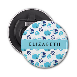 Décapsuleur Motif De Baleines, Baleines Bleues, Votre Nom