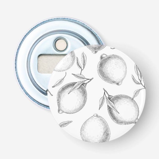 Décapsuleur Motif de citron dessiné à la main (Devant)