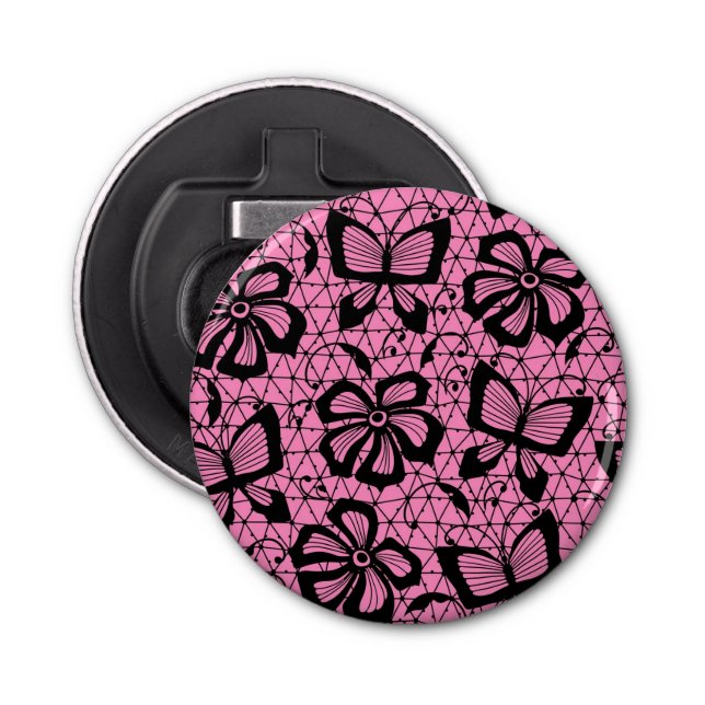 Décapsuleur motif de dentelle avec des papillons (Devant)