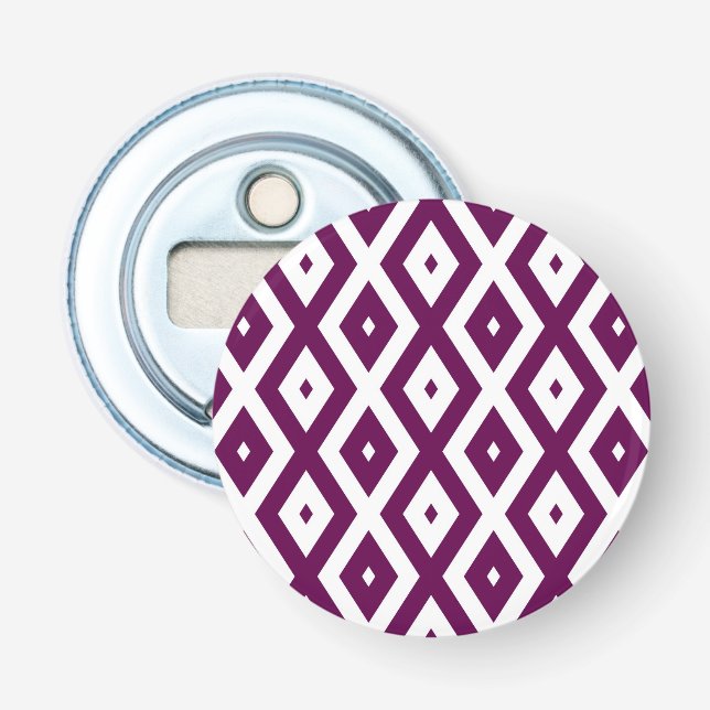 Décapsuleur Motif de diamant blanc et violet de prune (Devant)