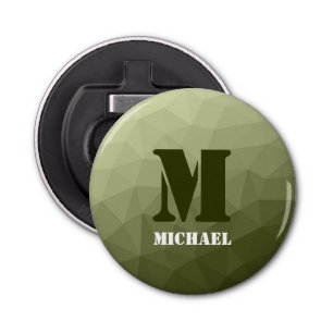 Décapsuleur Motif de maille géométrique vert clair de l'armée