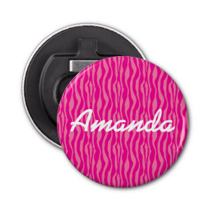 Décapsuleur Motif d'impression rose Zebra personnalisable