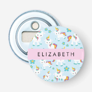 Décapsuleur Motif D'Unicornes, De Bonnes Unicornes, Votre Nom