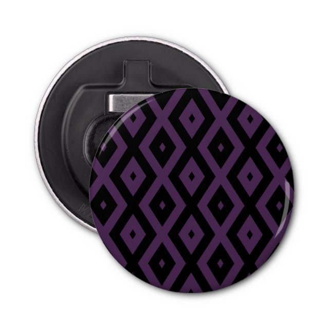 Décapsuleur Motif en diamant noir et violet foncé (Devant)