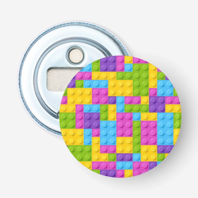 Décapsuleur Motif en plastique de blocs de construction (Devant)