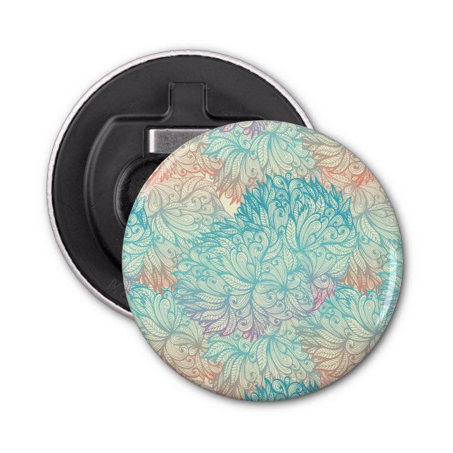 Décapsuleur Motif floral multicolore de griffonnage (Devant)