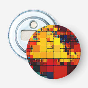 Décapsuleur Motif géométrique d'arc-en-ciel vibrant abstrait