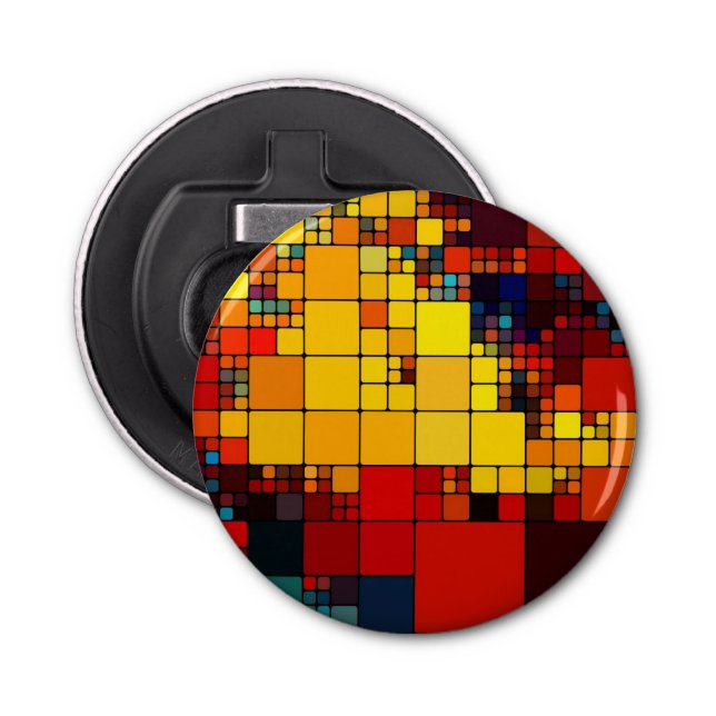 Décapsuleur Motif géométrique d'arc-en-ciel vibrant abstrait (Devant)