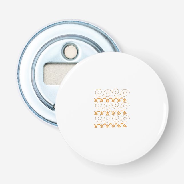 Décapsuleur motif orange et blanc avec des tourbillons (Devant)
