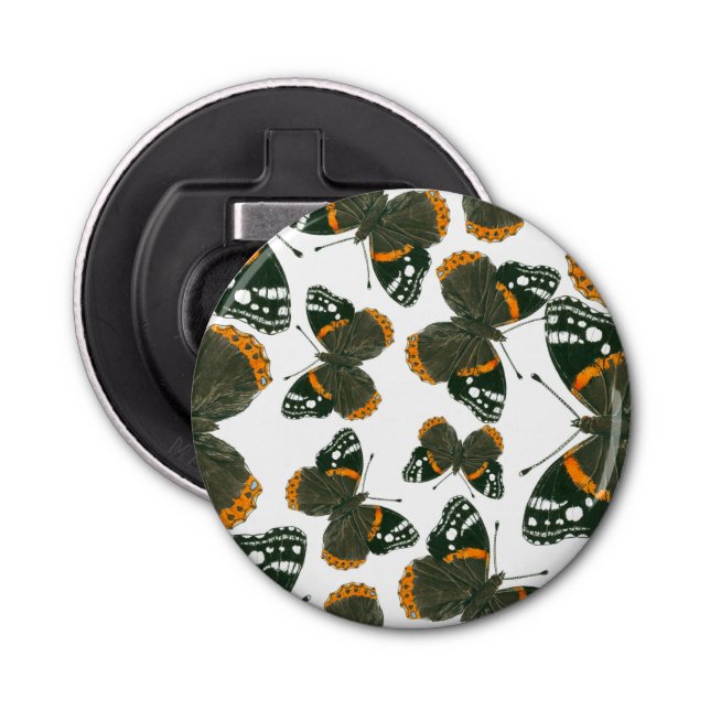 Décapsuleur Motif papillon de l'amiral rouge (Devant)