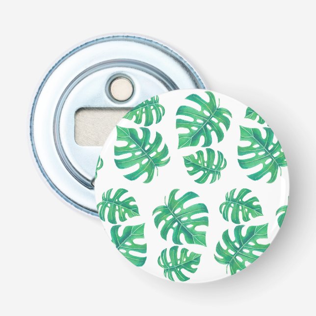 Décapsuleur Motif tropical avec feuilles monstères (Devant)