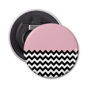 Décapsuleur Motif Zigzag noir et blanc, Chevron, rose