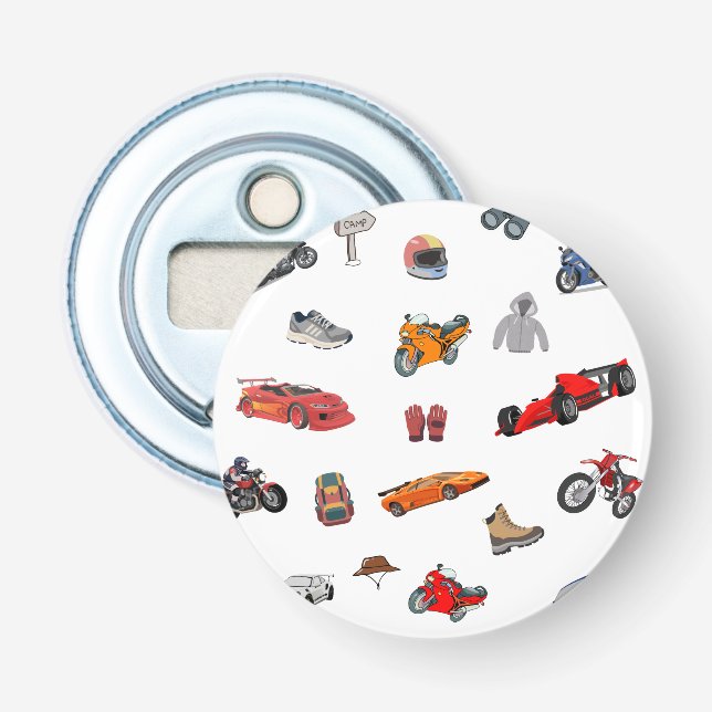 Décapsuleur Motorsports personnalisés & motif de ping-pong de  (Devant)