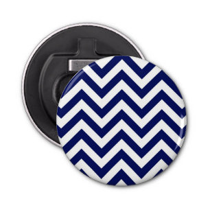 Décapsuleur Navy Blue and White Large Chevron Zig Zag