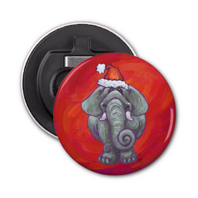 Décapsuleur Noël des éléphants en rouge (Devant)