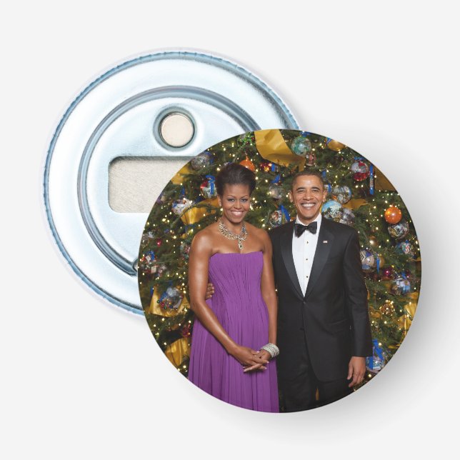 Décapsuleur Noël du président Barack Obama et de Michelle (Devant)