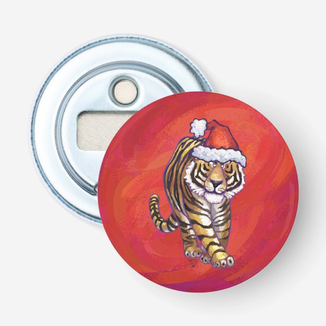 Décapsuleur Noël du tigre en rouge (Devant)