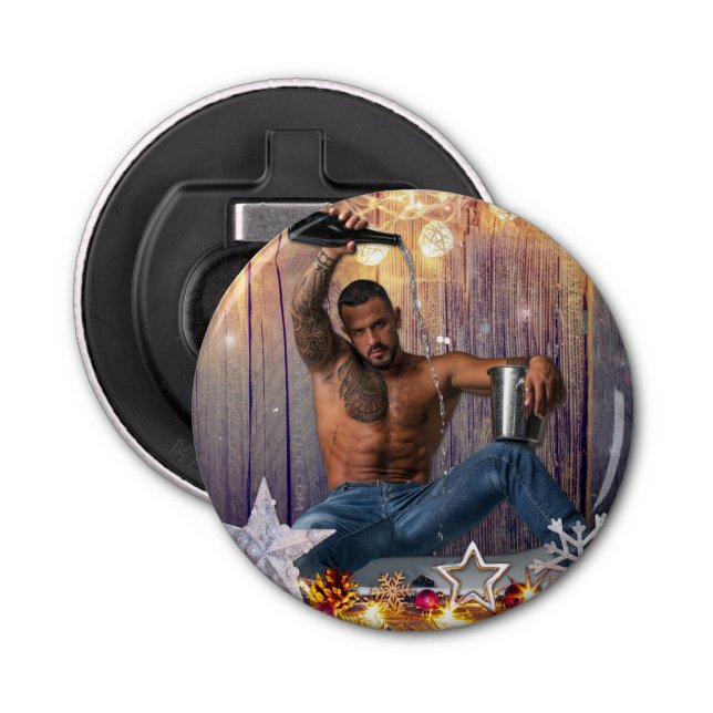 Décapsuleur Noël SlipperyJoe en or argent étoiles lumières hum (Devant)