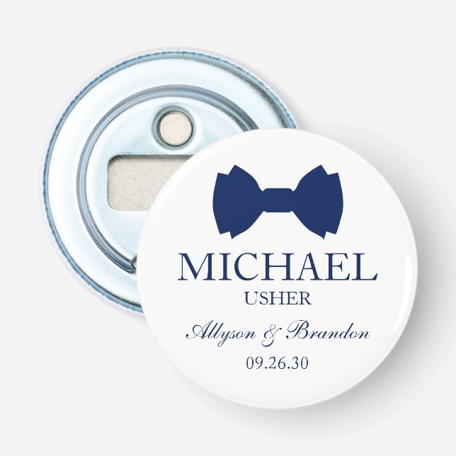 Décapsuleur Noeud papillon bleu pour les ushers (Devant)