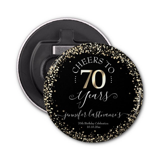 Décapsuleur Noir & Or 70e anniversaire Script Bottle Opener (Devant)