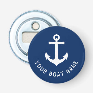 Décapsuleur Nom du bateau Ancre Vintage nautique Marine Bleu b