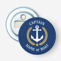 Nom du bateau capitaine Ancre Gold Style Laurel Ma
