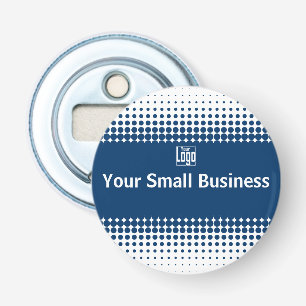 Décapsuleur Nom du logo de l'entreprise demi-ton bleu blanc