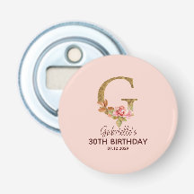 Nom personnalisé Lettre G Roses roses blush or